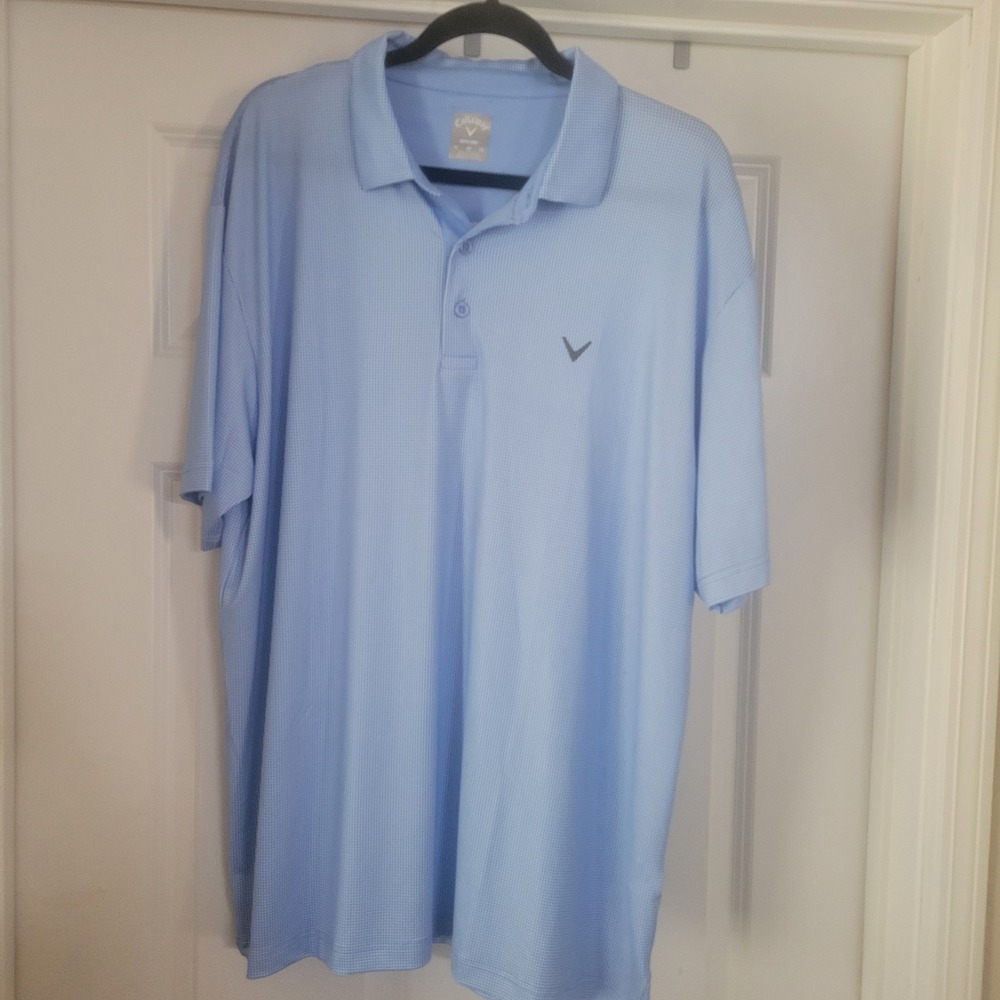 Men's XL Callaway Opti-dri Light Sky Blue Golf Shirt Polo Work Wear